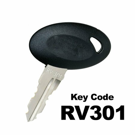 BAUER RV KEY, RV301  , Black, Egg Shaped, Precut KEY-RV-301